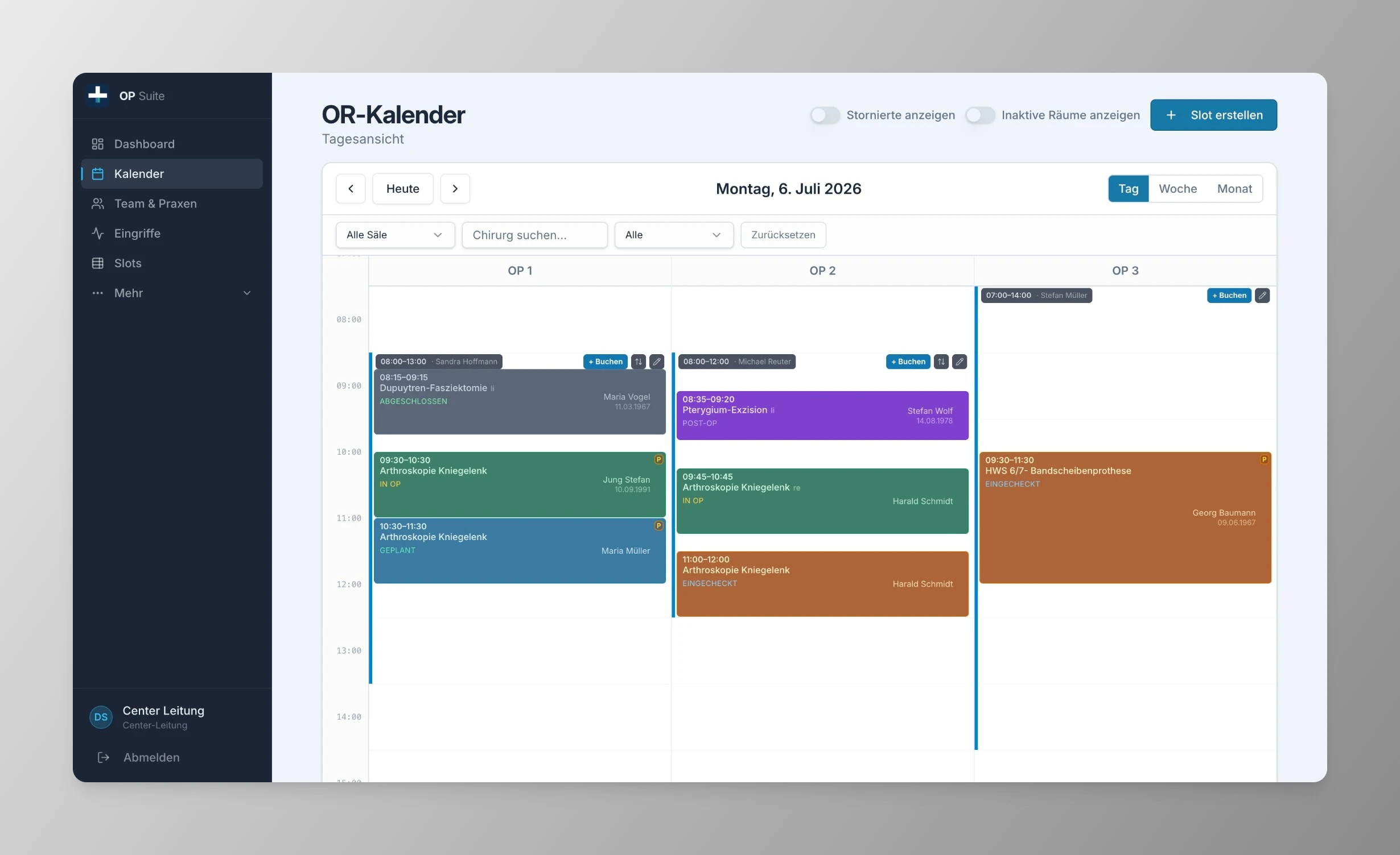 OR-Kalender in OP Suite